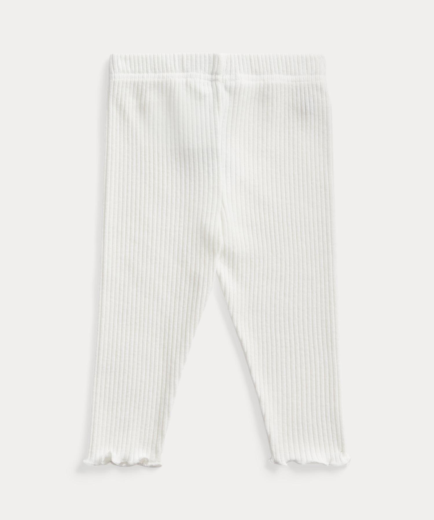 Детские эластичные леггинсы в рубчик Polo Ralph Lauren, 100 White — фото 2