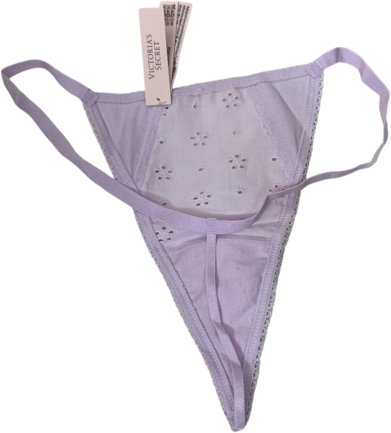 Victoria's Stretch Cotton Eyelet V-String Трусики, цвет Purple New Victoria's Secret — фото 3
