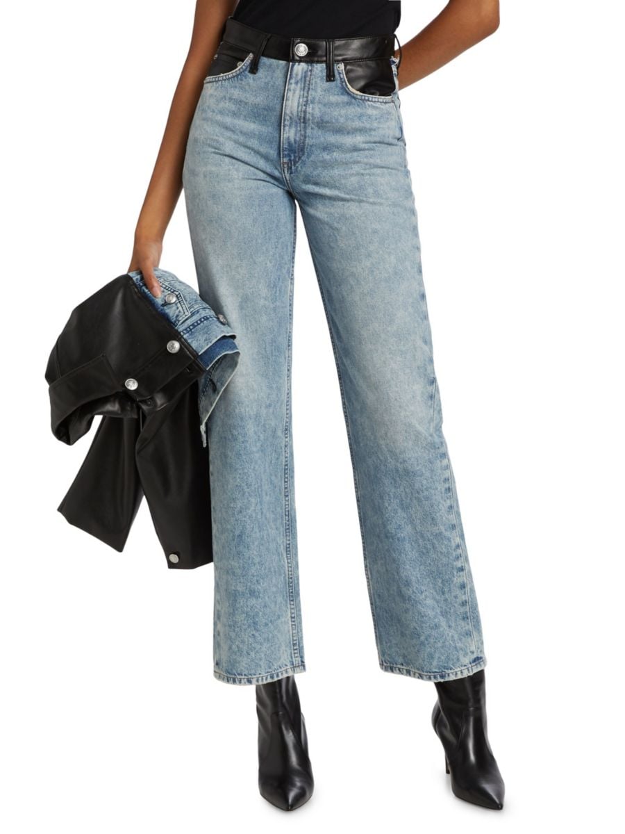 

Джинсы Shea с высокой талией и прямыми штанинами rag & bone, цвет Lefferts Blue