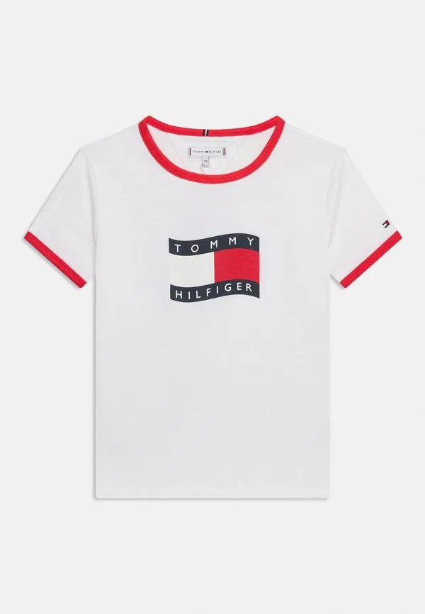 Футболка с принтом в виде волнистого флага Tommy Hilfiger, White — фото 3