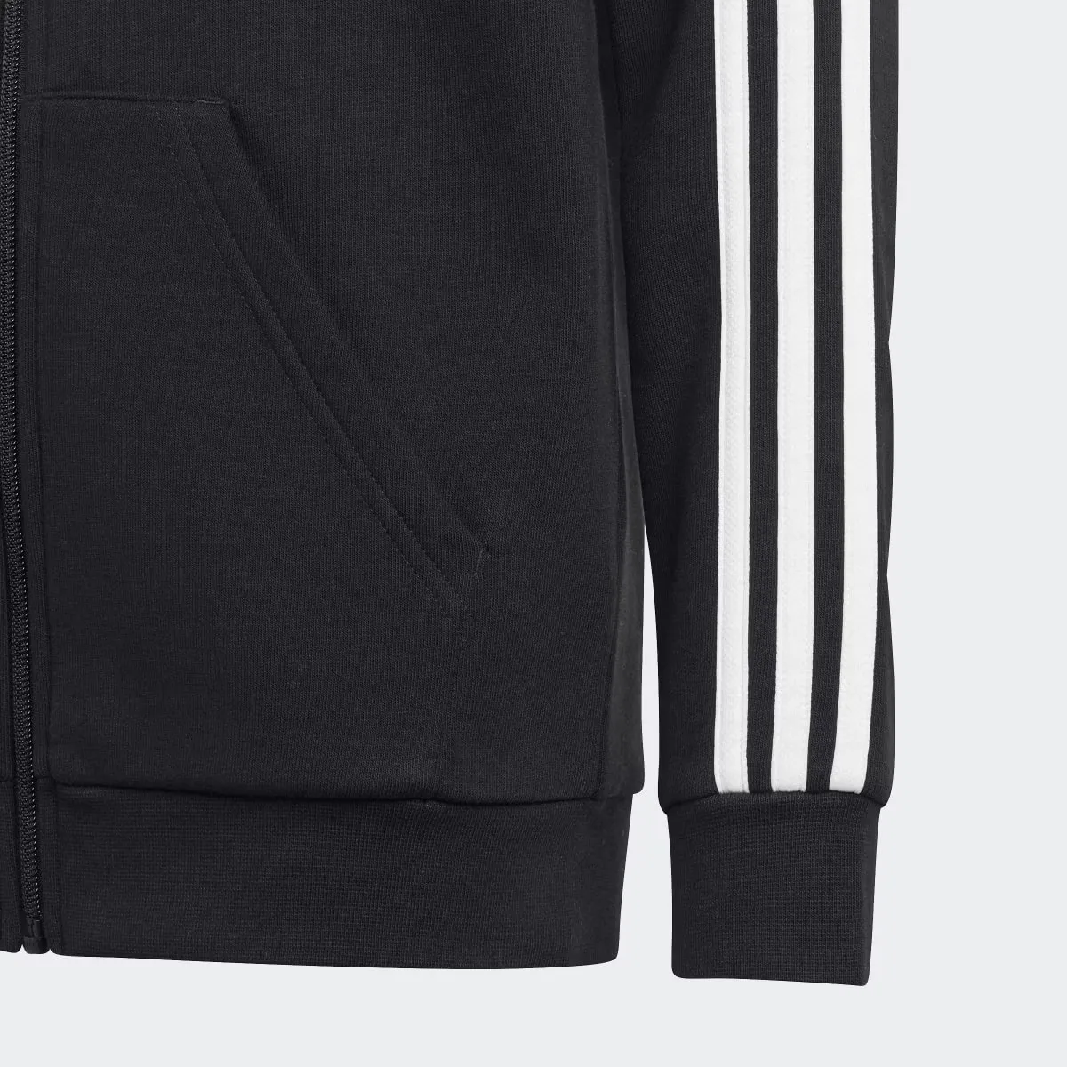Kids' Essentials Флисовая толстовка Adidas с 3 полосками, черный/белый — фото 4