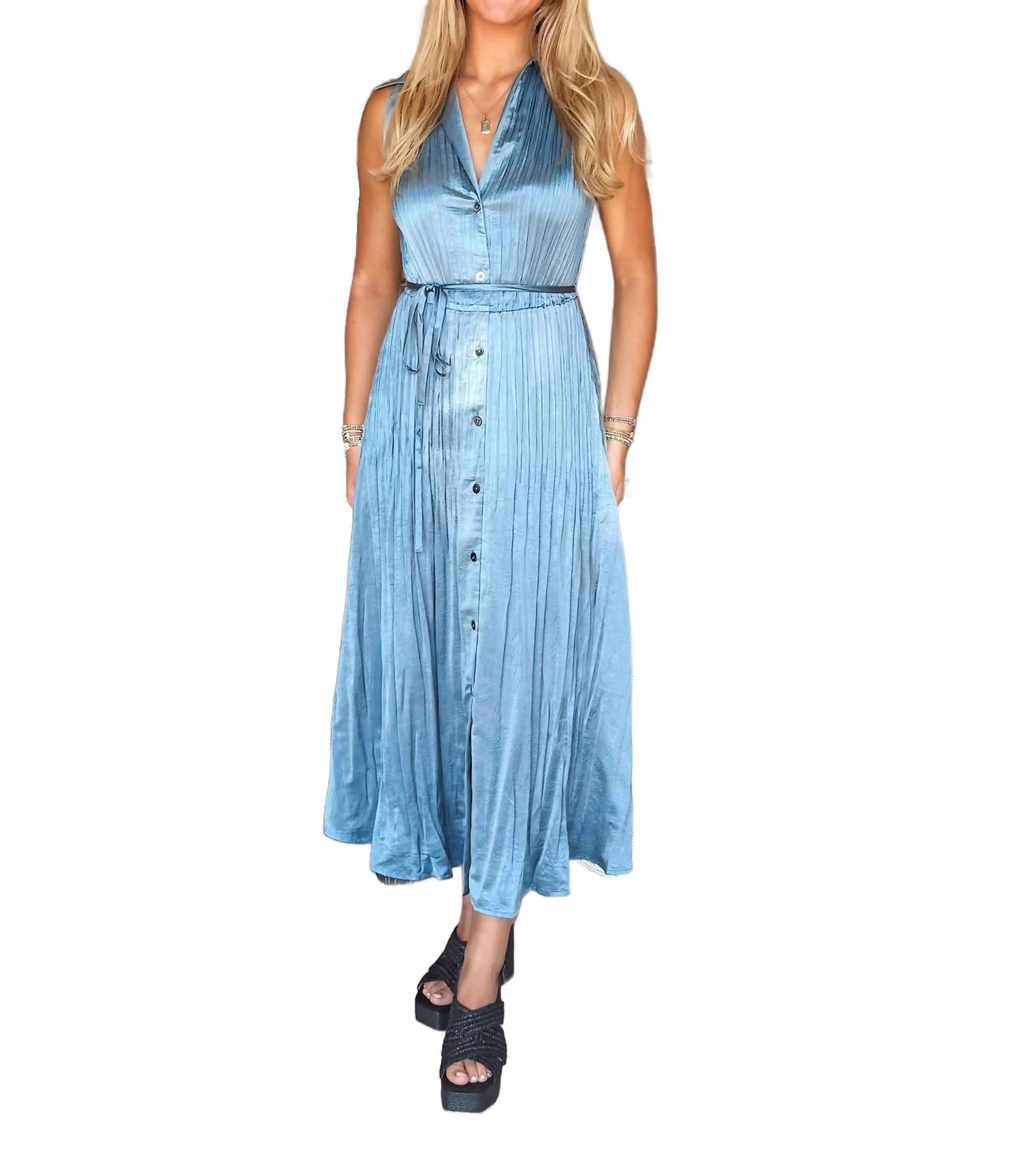 

Current air Длинное платье без рукавов с завязками, синее