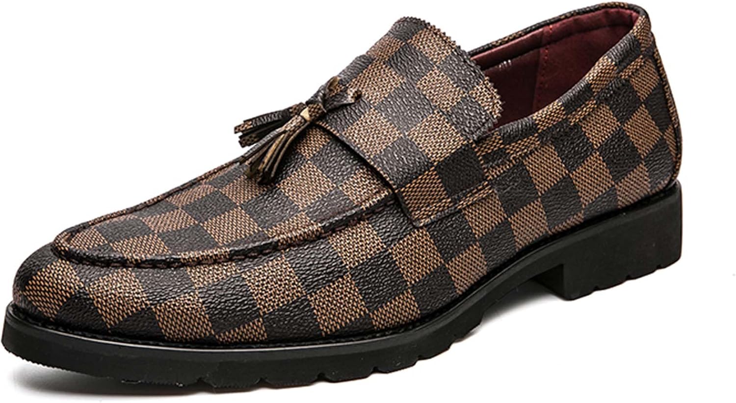 

Мужские лоферы Модные туфли с кисточками для деловой повседневной носки, формальные туфли, противоскользящие, для ходьбы, вождения, офисной формы, танцев, вечеринок, костюмов и платьев, кожаные туфли Generic, коричневый