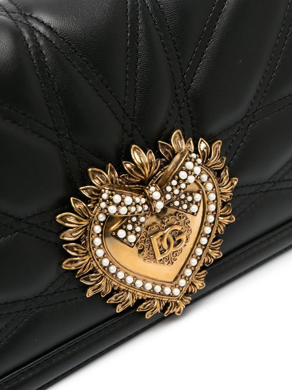 Стеганая сумка на плечо Devotion среднего размера DOLCE & GABBANA, черный — фото 4