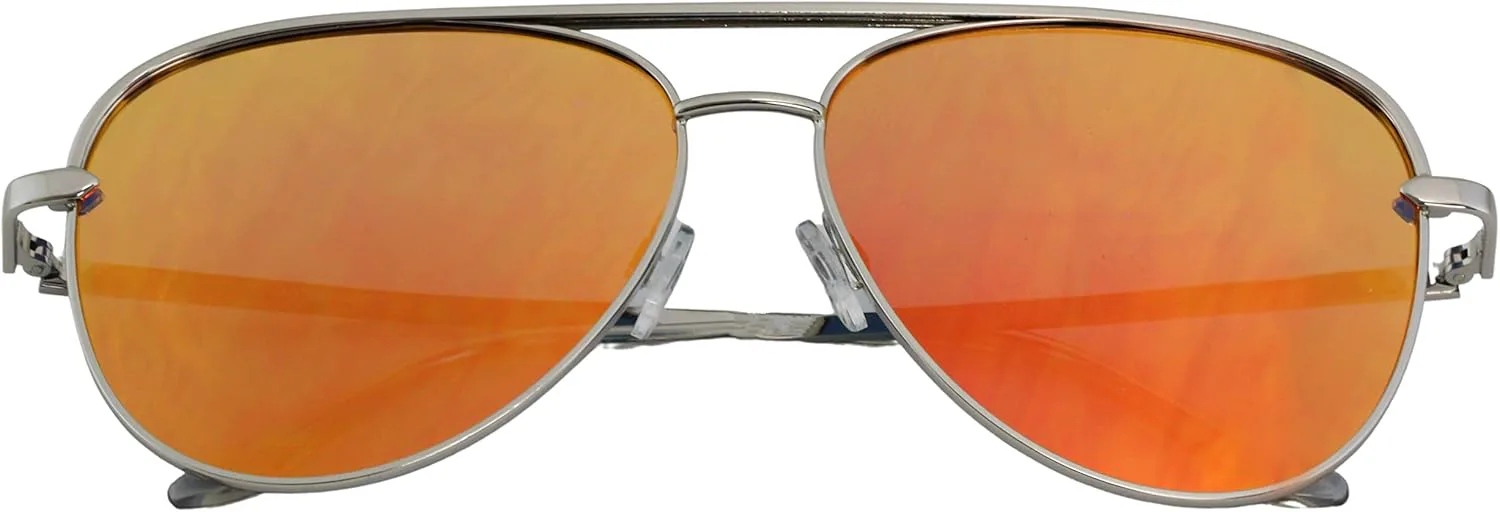 

Безупречные солнцезащитные очки-авиаторы с большими плоскими зеркальными линзами и градиентным покрытием для мужчин и женщин FLAWLESS EYEWEAR, Orange Mirror