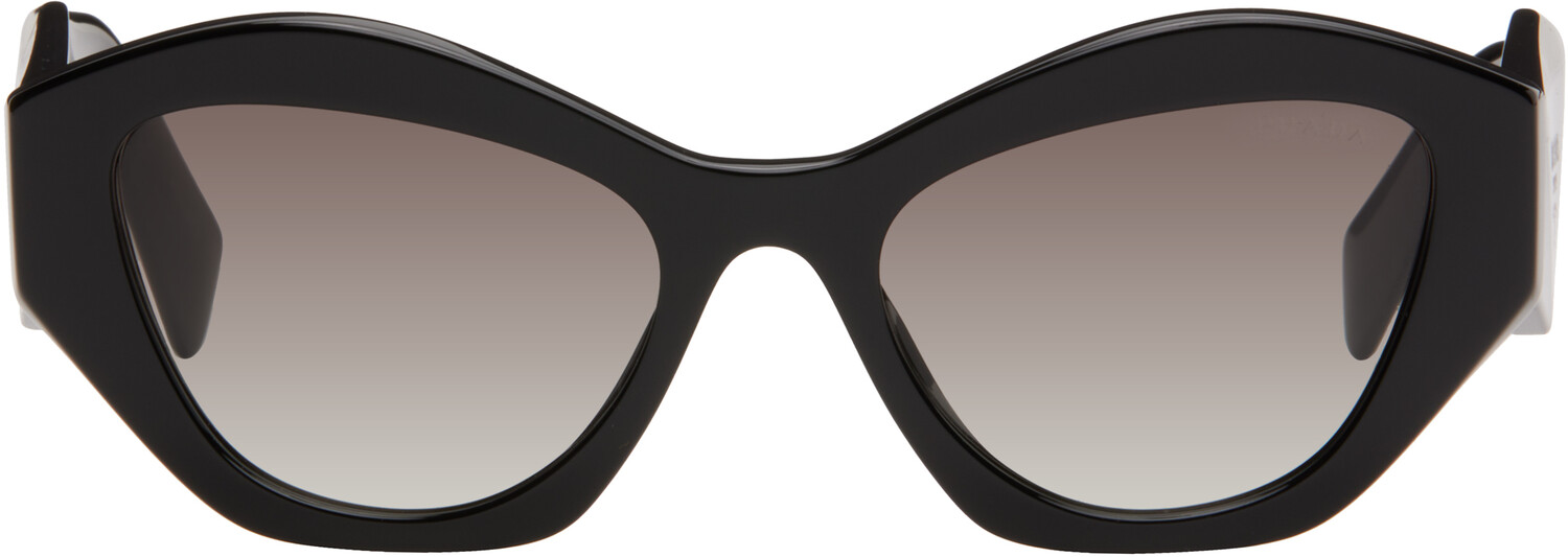 

Черные круглые солнцезащитные очки «кошачий глаз» из ацетата Prada Eyewear