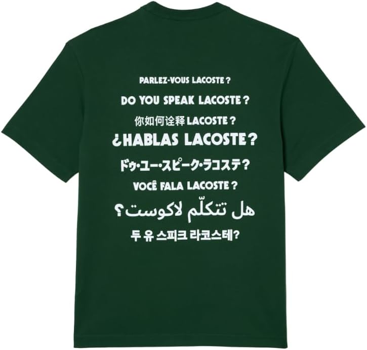 Мужская футболка Lacoste Classic Fit с круглым вырезом и коротким рукавом с графическим принтом, Appalachan Green Print — фото 2
