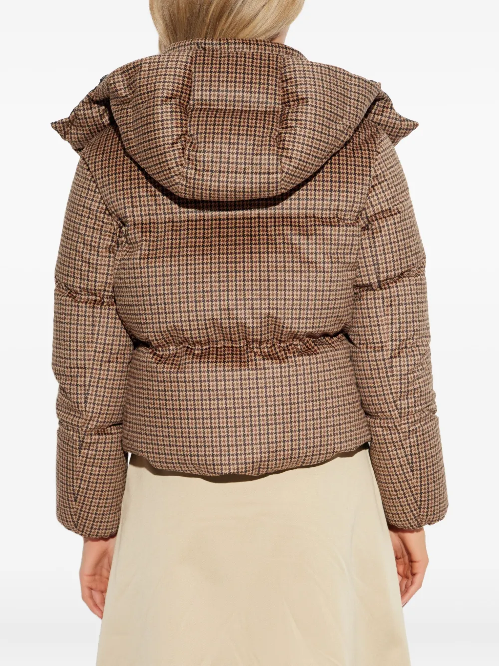 Пуховик Quierzy в ломаную клетку Moncler, коричневый — фото 4