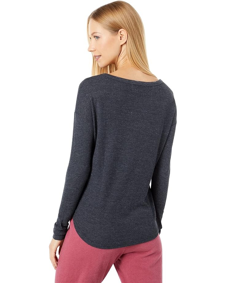 

Футболка с длинным рукавом Wildfox Hudson Thermal Long Sleeve Tee, цвет Clean Black