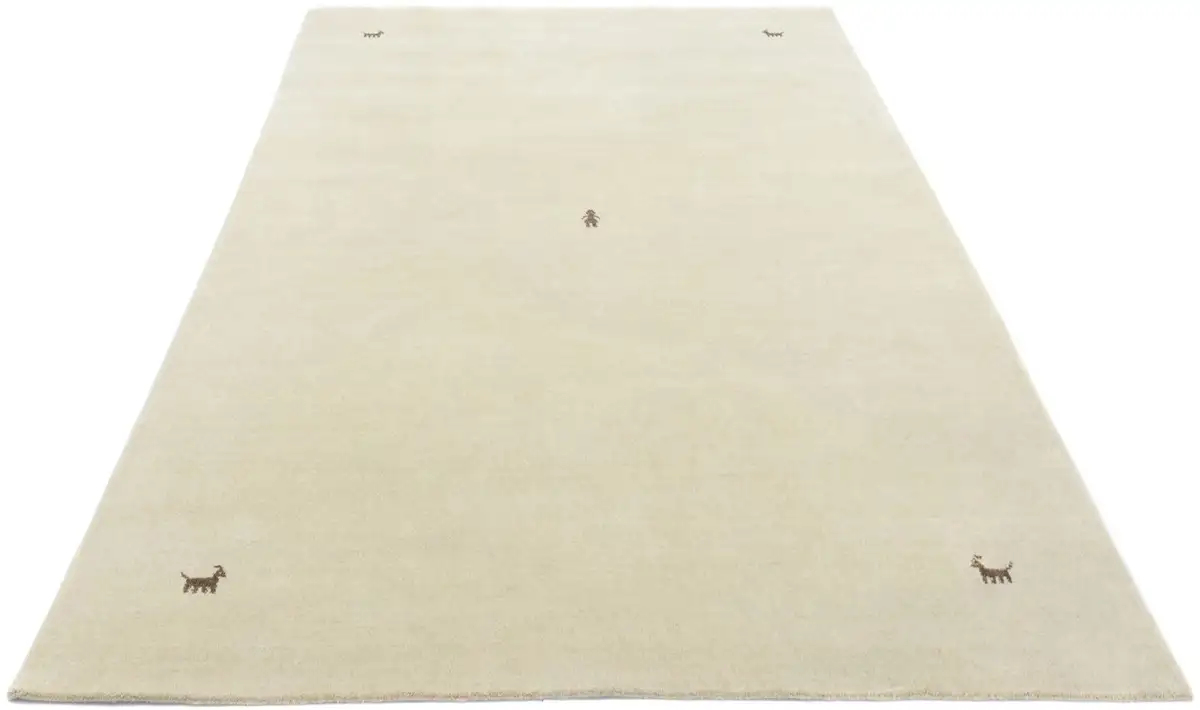 

Ковер из шерсти моргенланда "GABBEH SAHARA", прямоугольный, чистая новая шерсть, однотонный животный мотив, гостиная Morgenland 40х60 см, бежевый