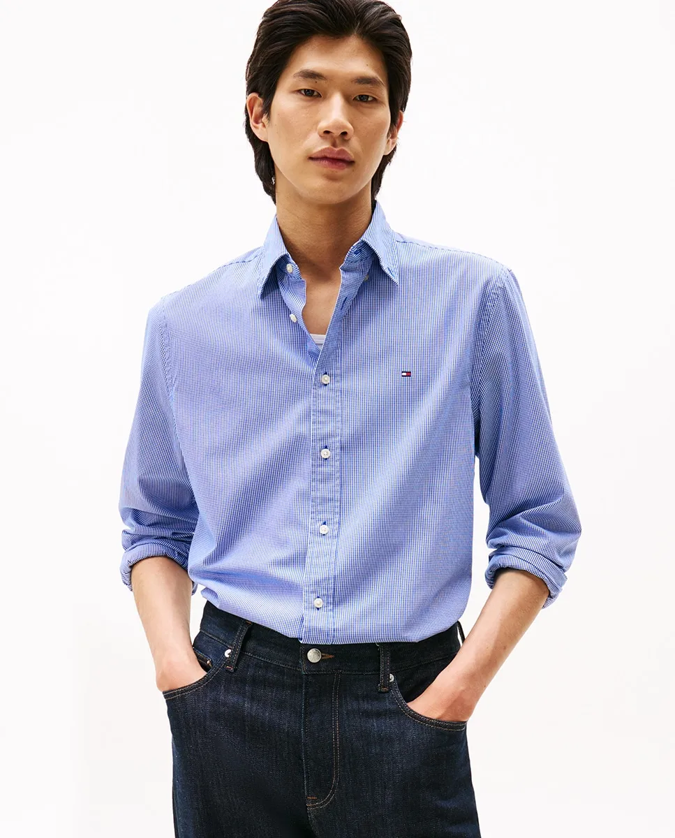 

Рубашка для мужчин с принтом из поплина Tommy Hilfiger, индиго