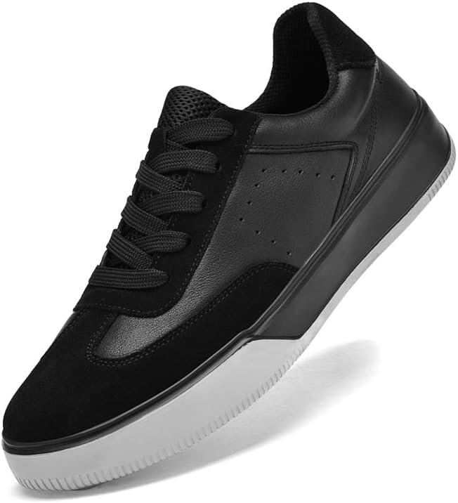 

Мужские модные кроссовки из верхнего слоя коровьей кожи, легкие, дышащие, с противоскользящей подошвой Lhyxu, черный