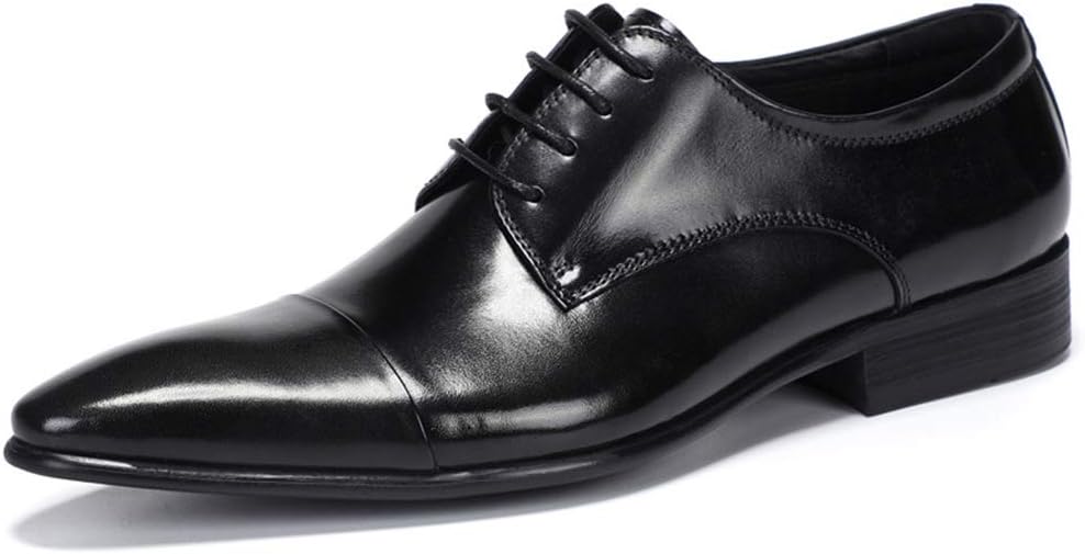 

Мужские классические туфли, шнурованные деловые кожаные туфли для офиса, деловых мероприятий, вечеринок и свадеб, оксфорды Англия, ручная работа, бычья кожа, черные - 42/UK 8/US 8.5 JLFZC