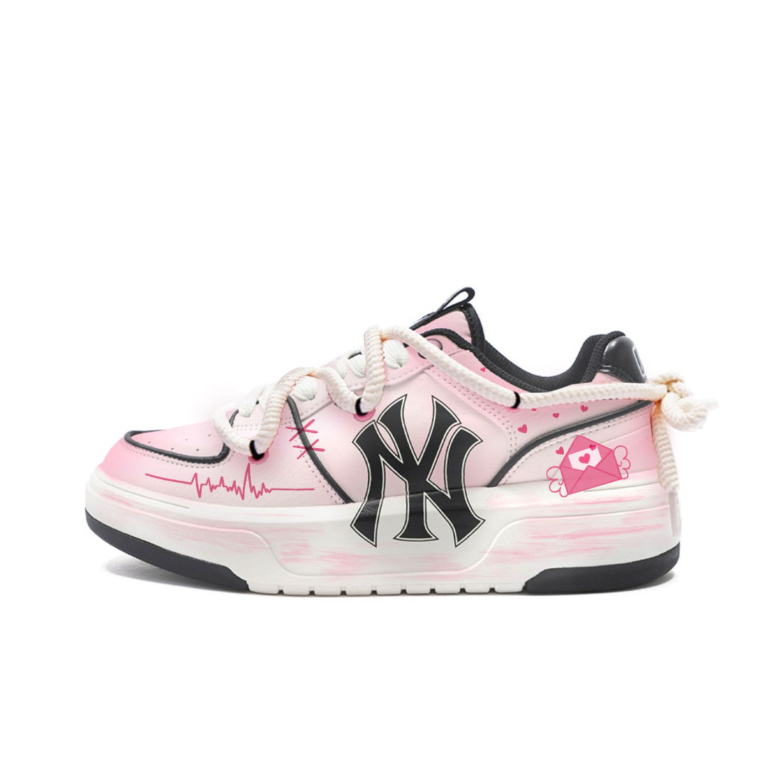 

Кроссовки MLB Chunky Liner Skateboarding Shoes Unisex Low-top White/pink, розовый