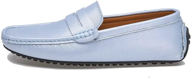 

Мужские классические мокасины Santimon с перемычкой, многокрасочные, для вождения, светло-голубой