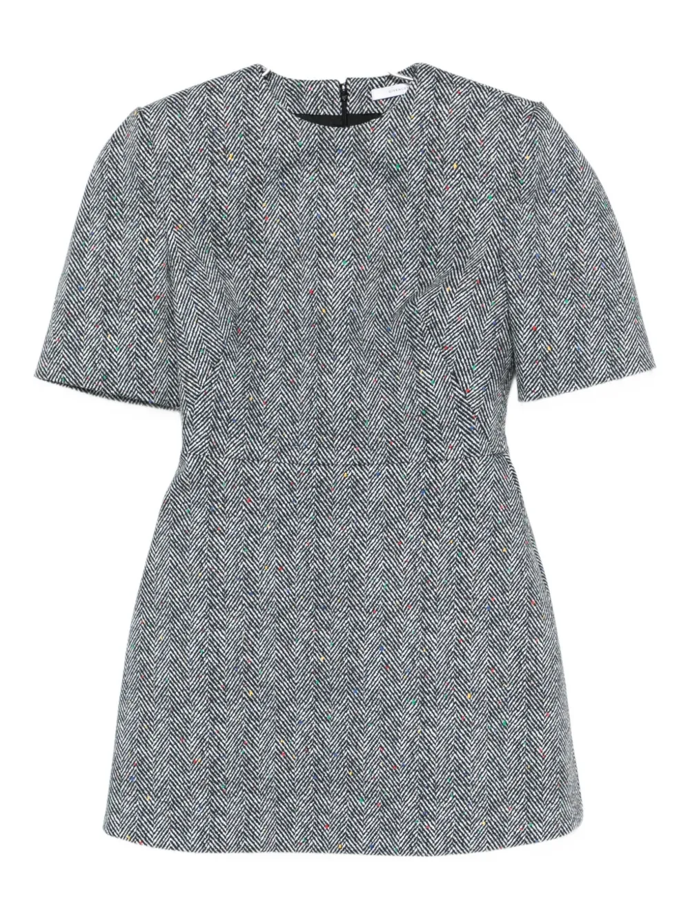 

Мини-платье из елочки с короткими рукавами Givenchy, черный