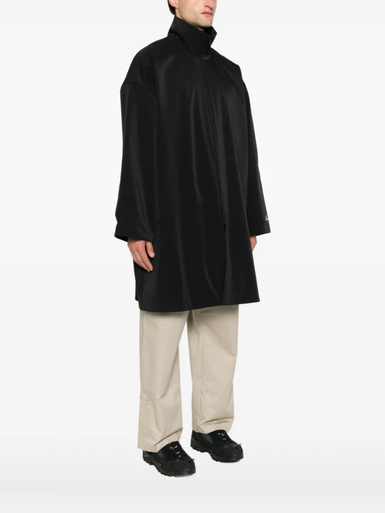 FEAR OF GOD ESSENTIALS пальто на молнии спереди с рукавами три четверти, черный — фото 3