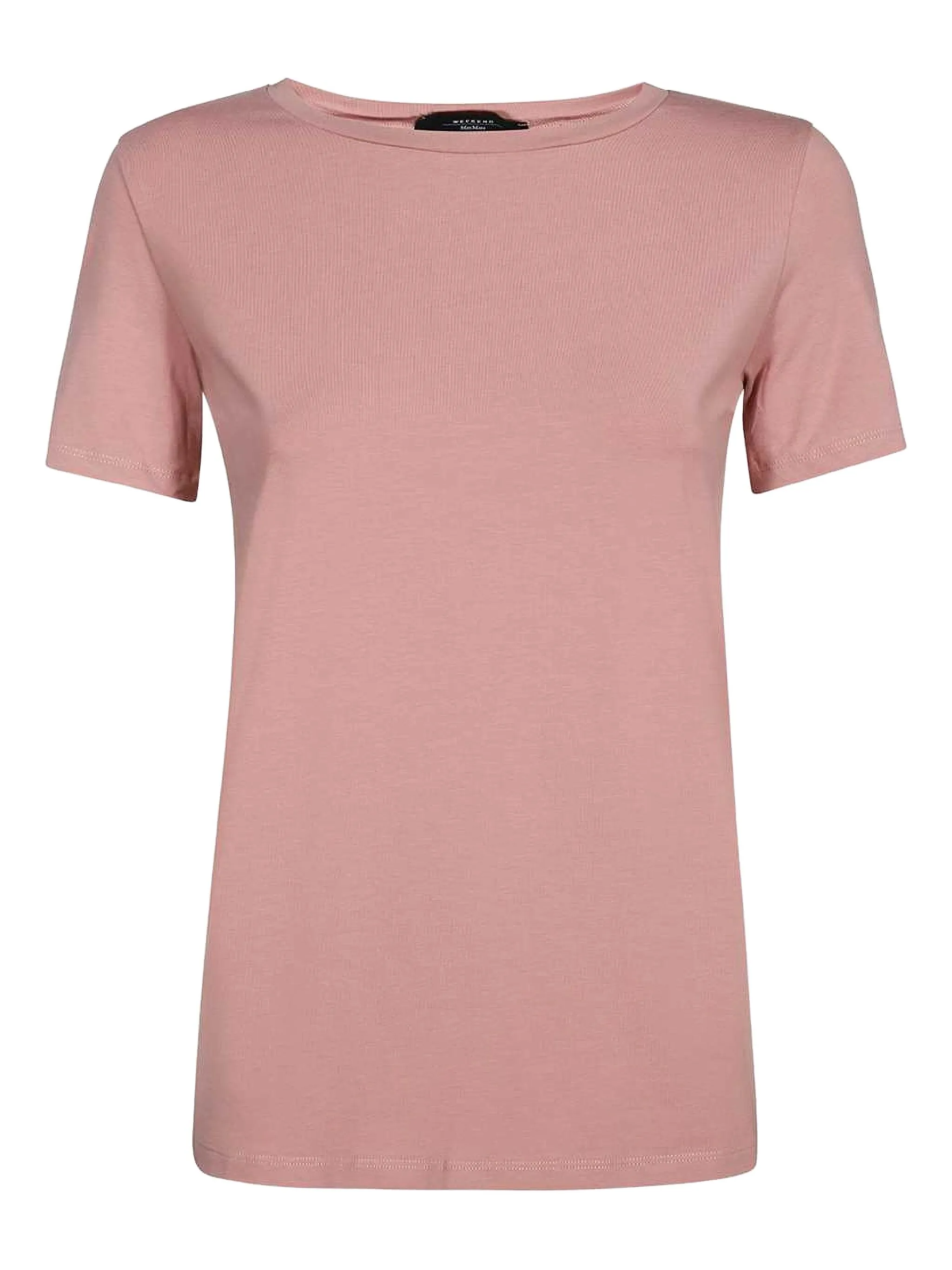 

Футболка с вырезом в рубчик Weekend Max Mara, розовый