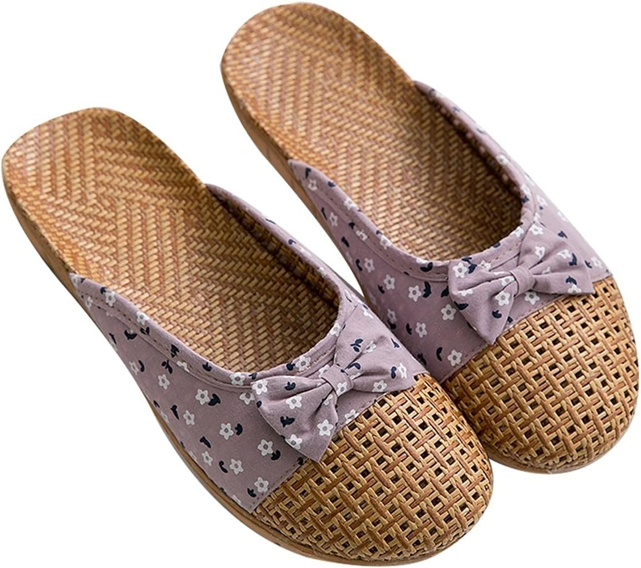 

Домашние женские тапочки с открытым носком на татами с милым бантиком, льняные домашние тапочки с мягкой подошвой для спальни, комфортные тапочки на все сезоны, плетеные из соломы сандалии (цвет: зеленый, размер: 37/38 EU) Kitcissl