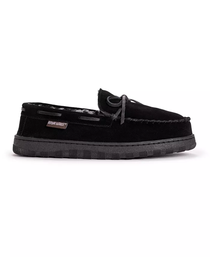 Мужские мокасины-тапочки Paul Printed из берберской замши MUK LUKS, черный — фото 4
