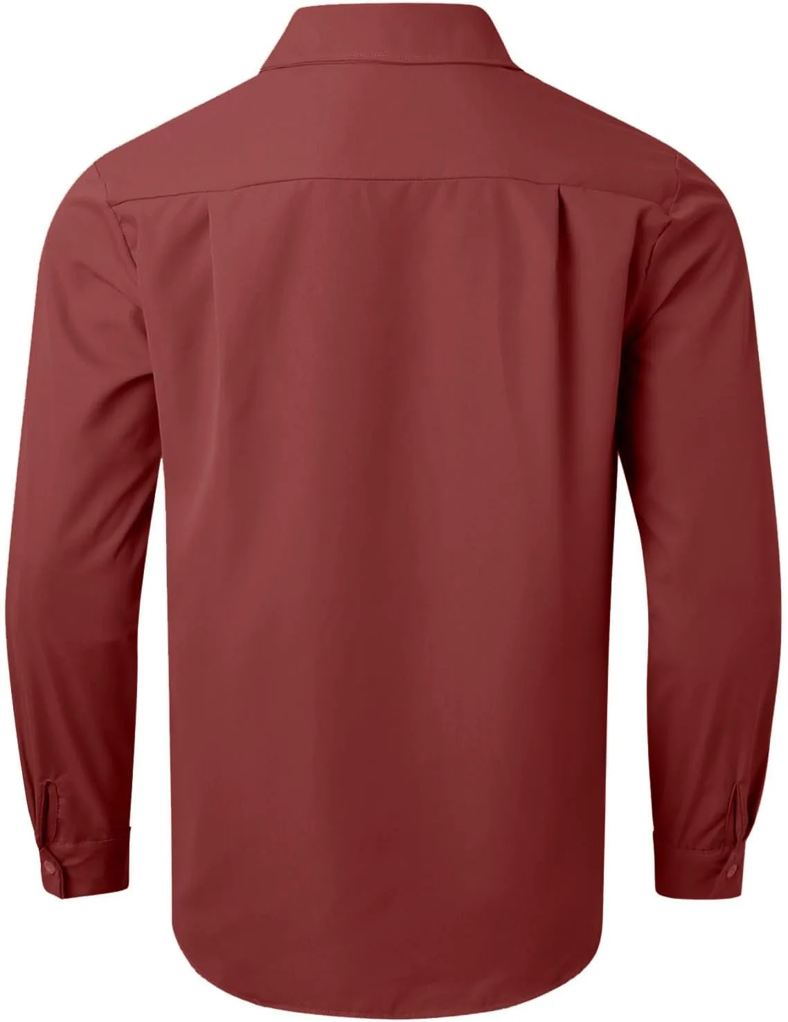 Мужская рубашка на пуговицах Casual Classic с отложным воротником и длинным рукавом, удобная свободная офисная сорочка, весна 2026 Generic, красный — фото 4