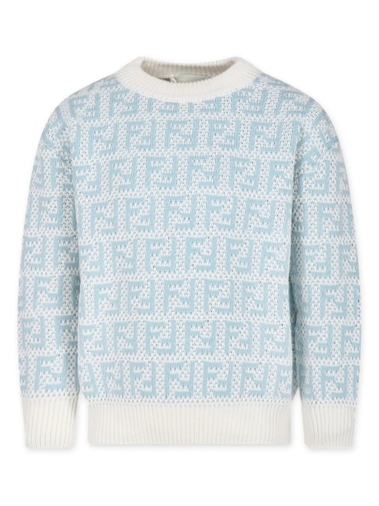 

Жаккардовый джемпер с логотипом FF Fendi Kids, синий