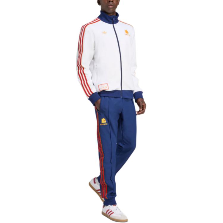 Куртка Track FW25 AS ROMA TERRACE ICONS мужская Adidas Originals, белый/темно-синий — фото 3