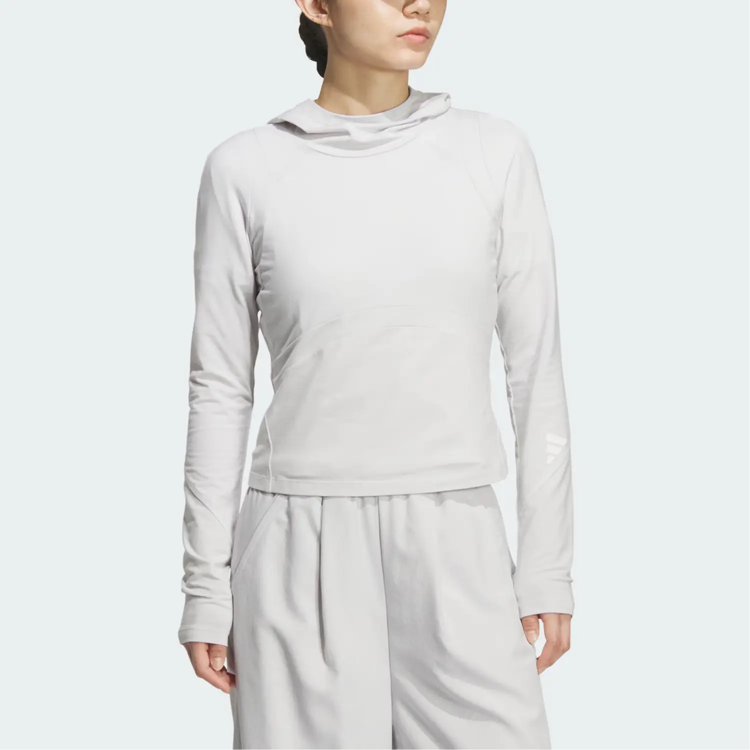 Футболка FOS SS25 женская Adidas, светло-серый — фото 2