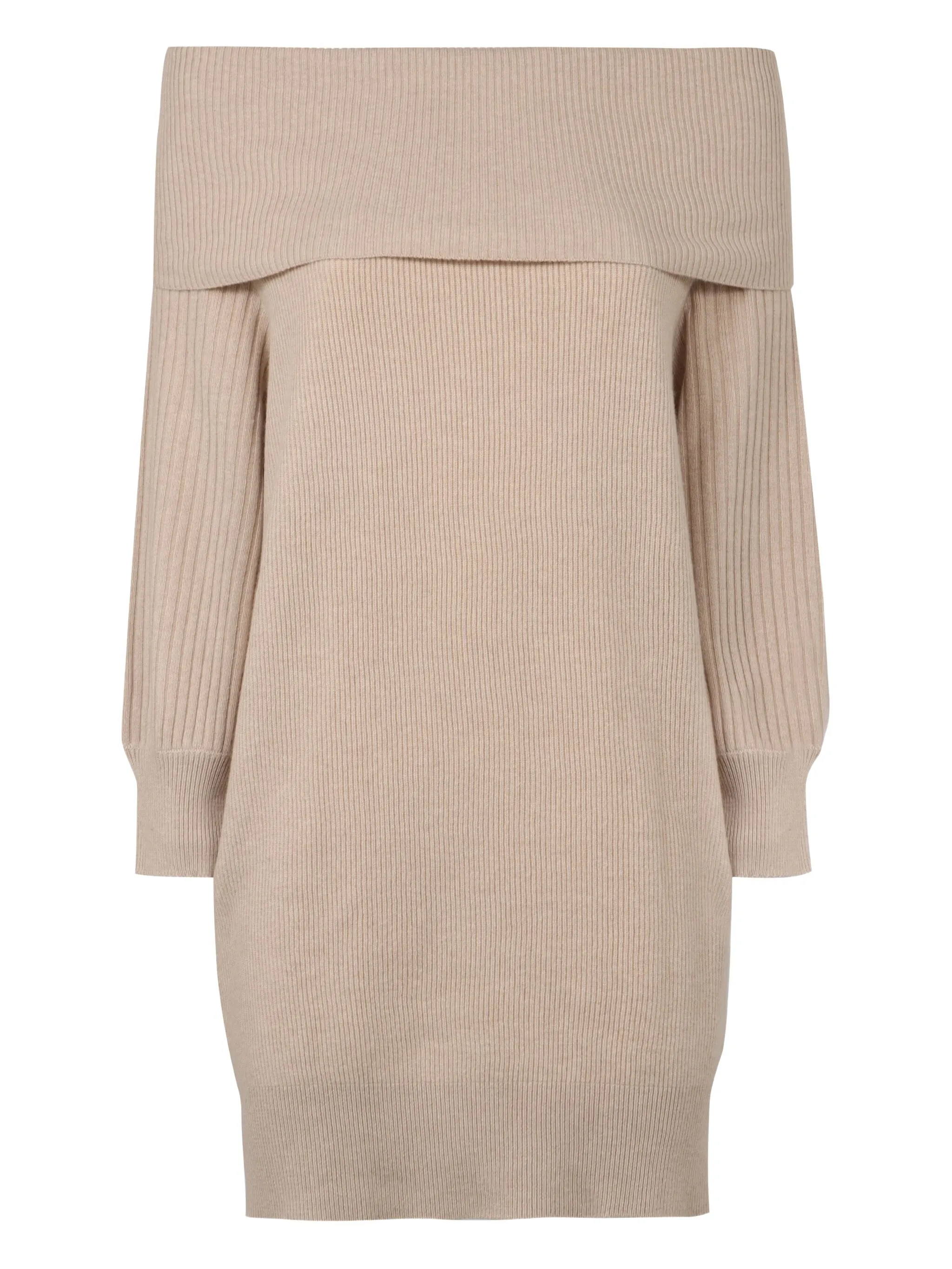 

Платье в рубчик с открытыми плечами Agnona, коричневый