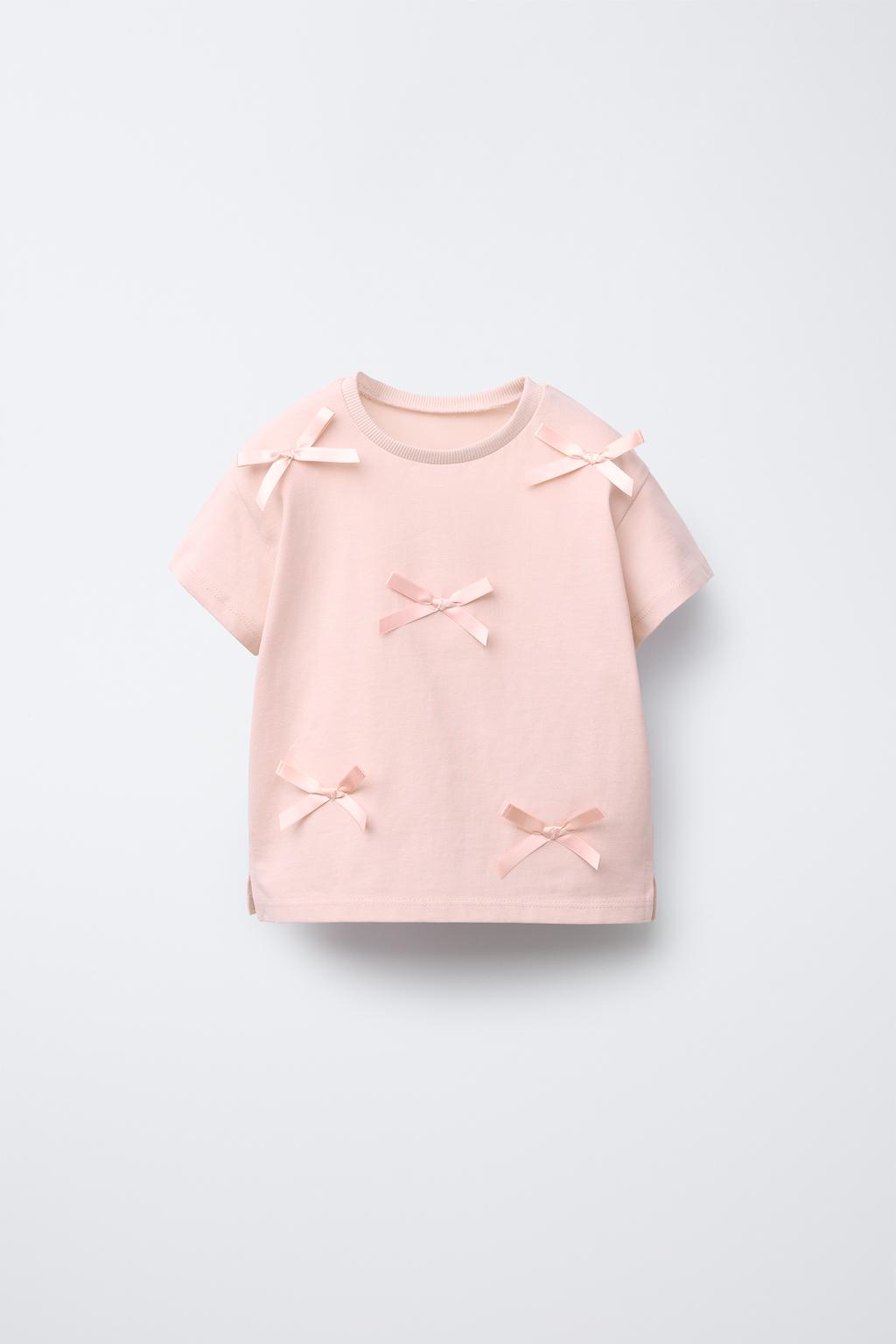

Футболка с бантом ZARA, цвет Tangerine