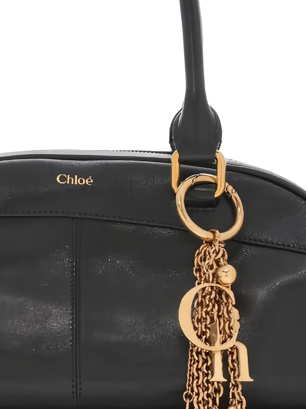 Сумка на плечо с подвеской-логотипом Chloé, черный — фото 2
