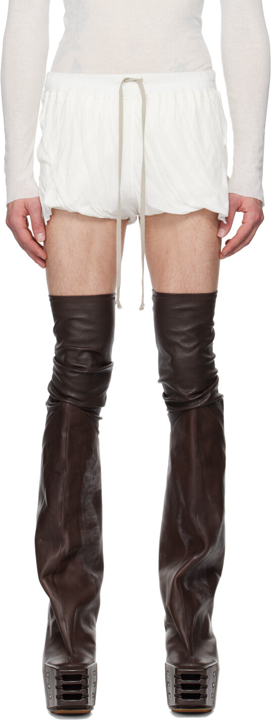 

Белые двойные шорты Rick Owens