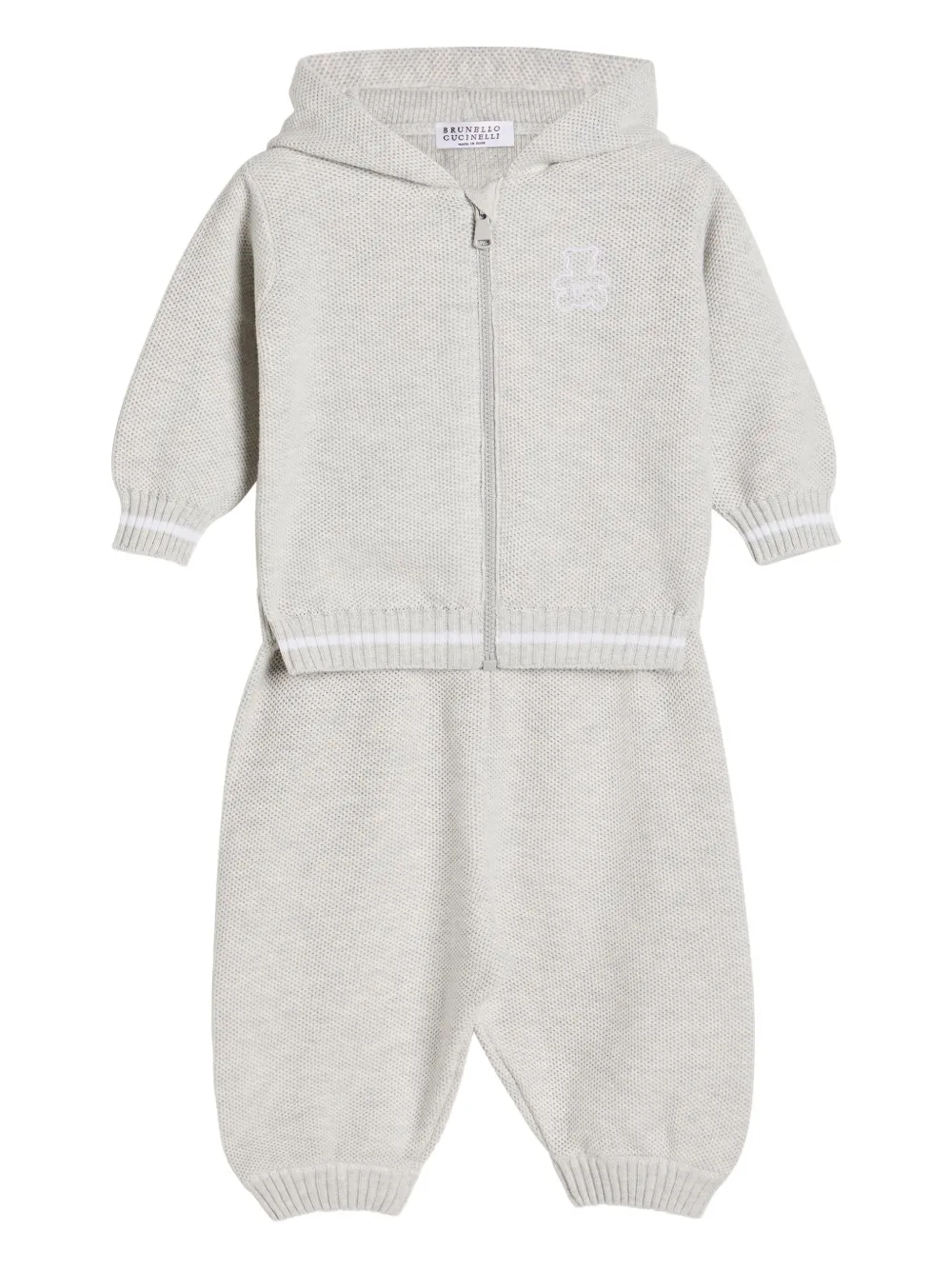 

Вязаный комплект Baby Bernie Brunello Cucinelli Kids, серый