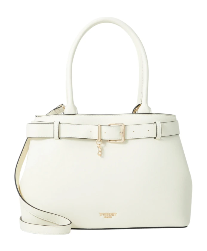 

Сумка через плечо из искусственной кожи с логотипом. Twinset, белый