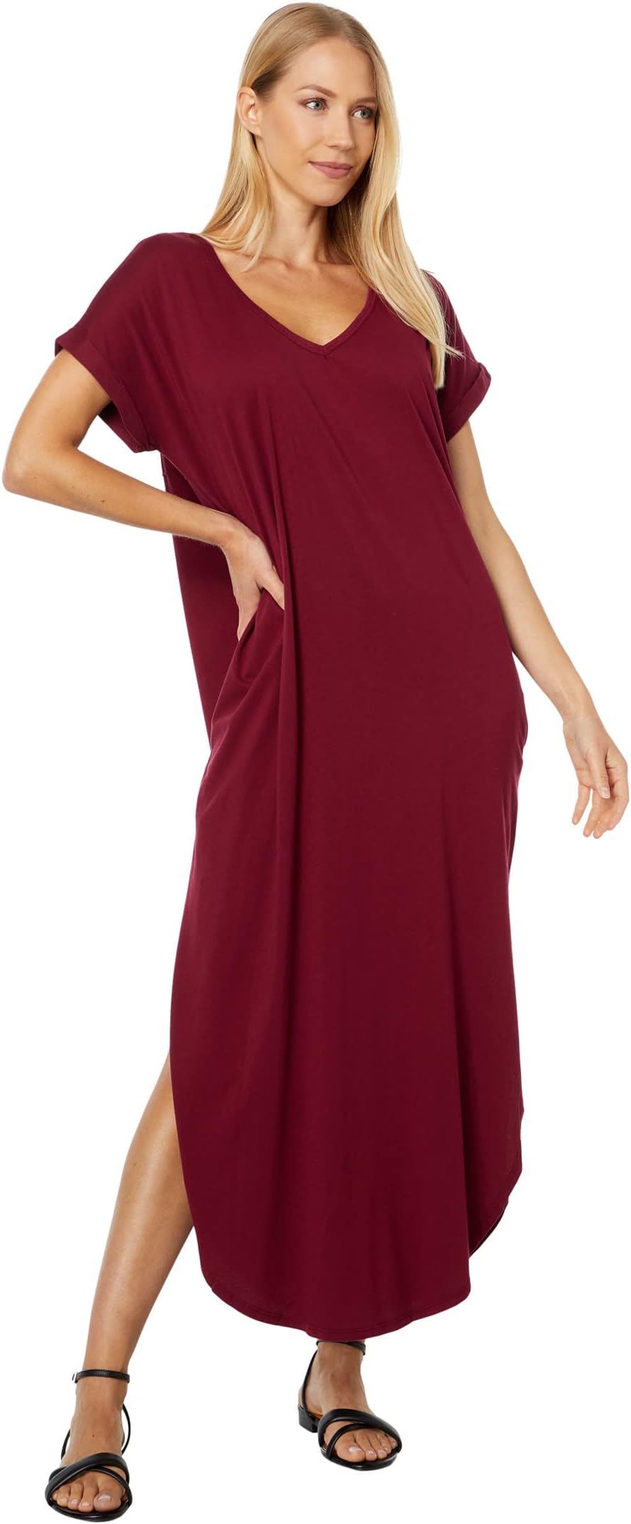 

Платье bobi Los Angeles Curved Hem Maxi Dress, цвет Pinot