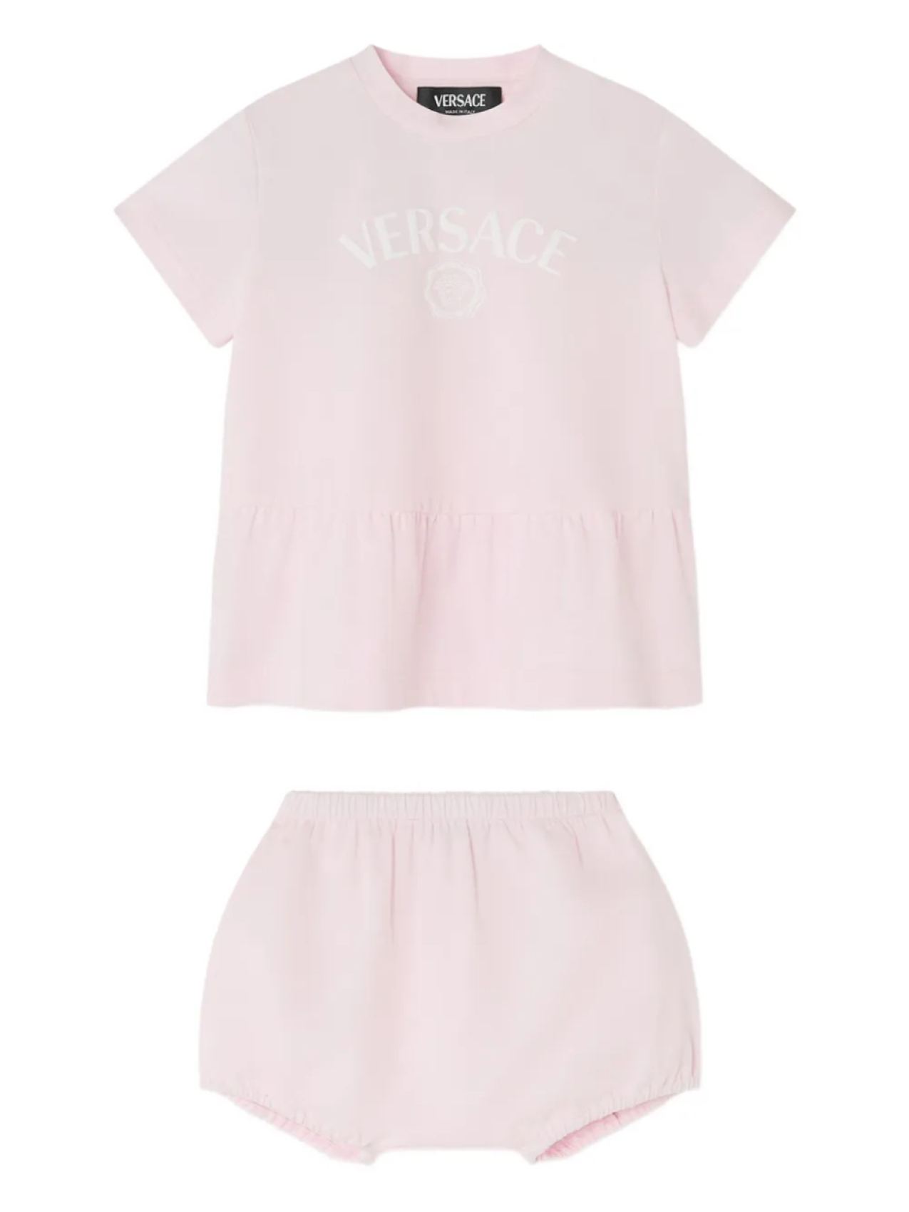 

Футболка-платье с логотипом Versace Kids, розовый