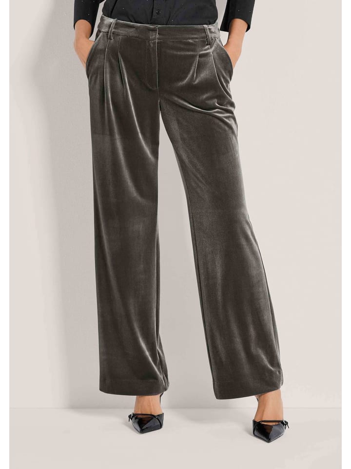 

MADELEINE Бархатные брюки с широкими штанинами, средней посадки, свинцово-серого цвета