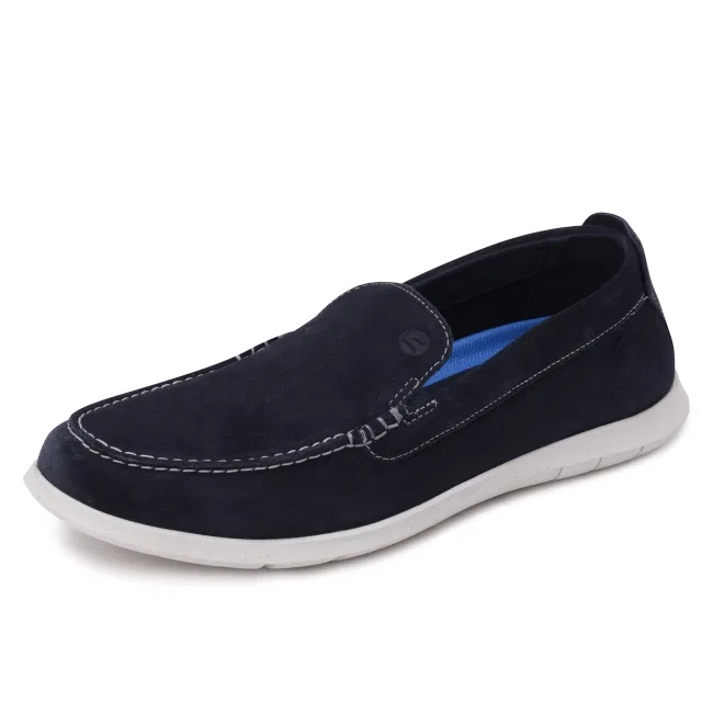 Мужские синие лёгкие гибкие слипоны от Clarks