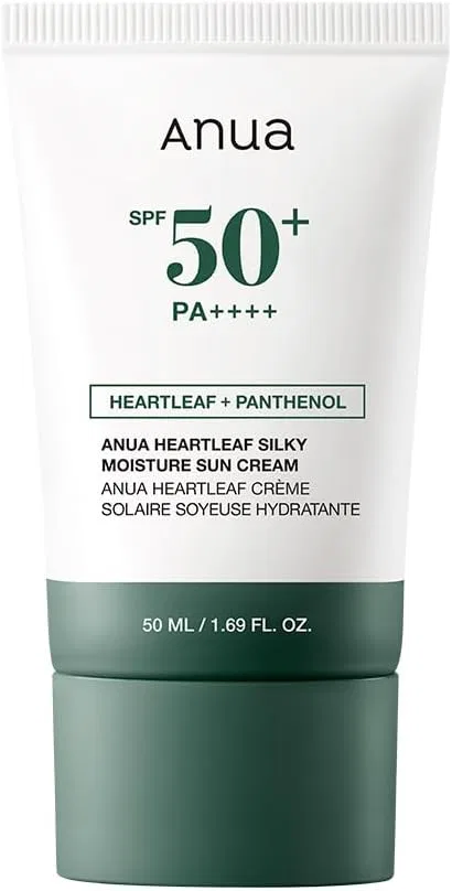 Солнцезащитный крем для лица ANUA Heartleaf Silky Moisture Sun Cream 50 мл SPF50+