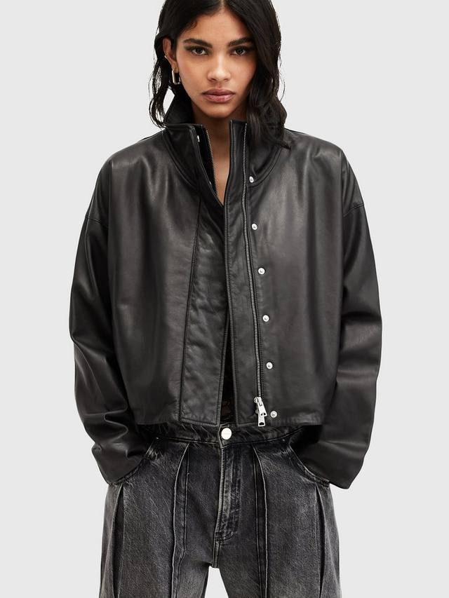 

Кожаная куртка райдера AllSaints, черный