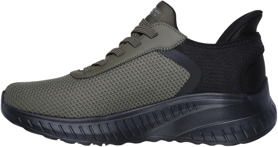 Мужские слипоны Skechers Bobs Squad Chaos - Solid Tour, Olive — фото 4