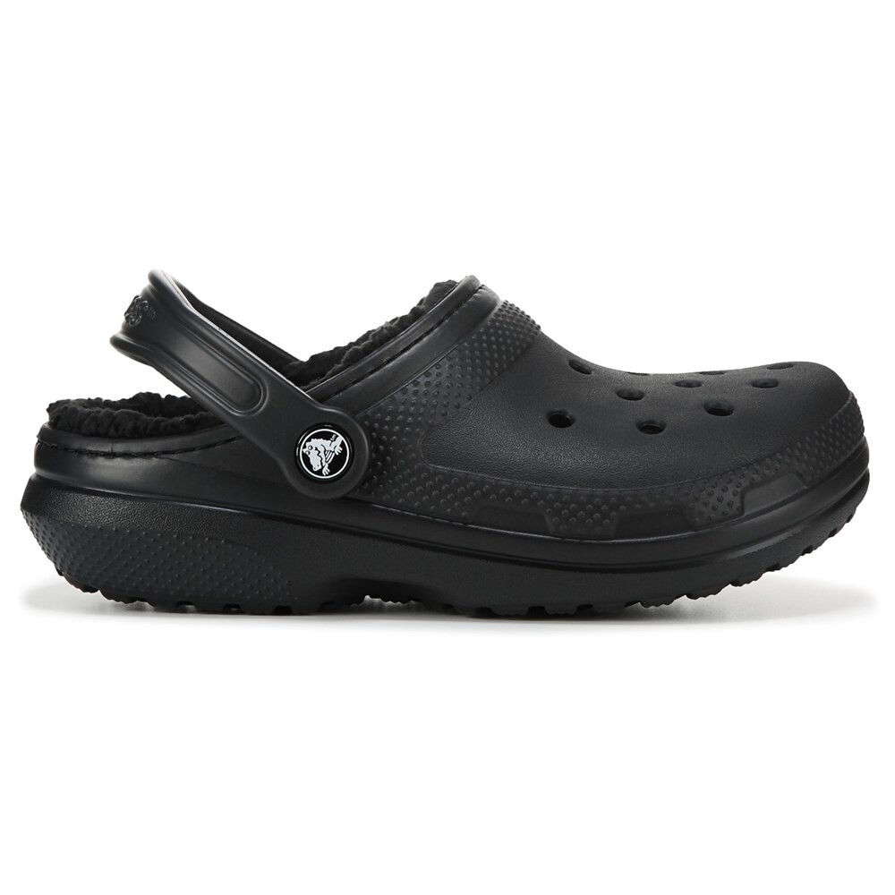 Женские классические сабо с пушистой подкладкой Crocs, черный — фото 2