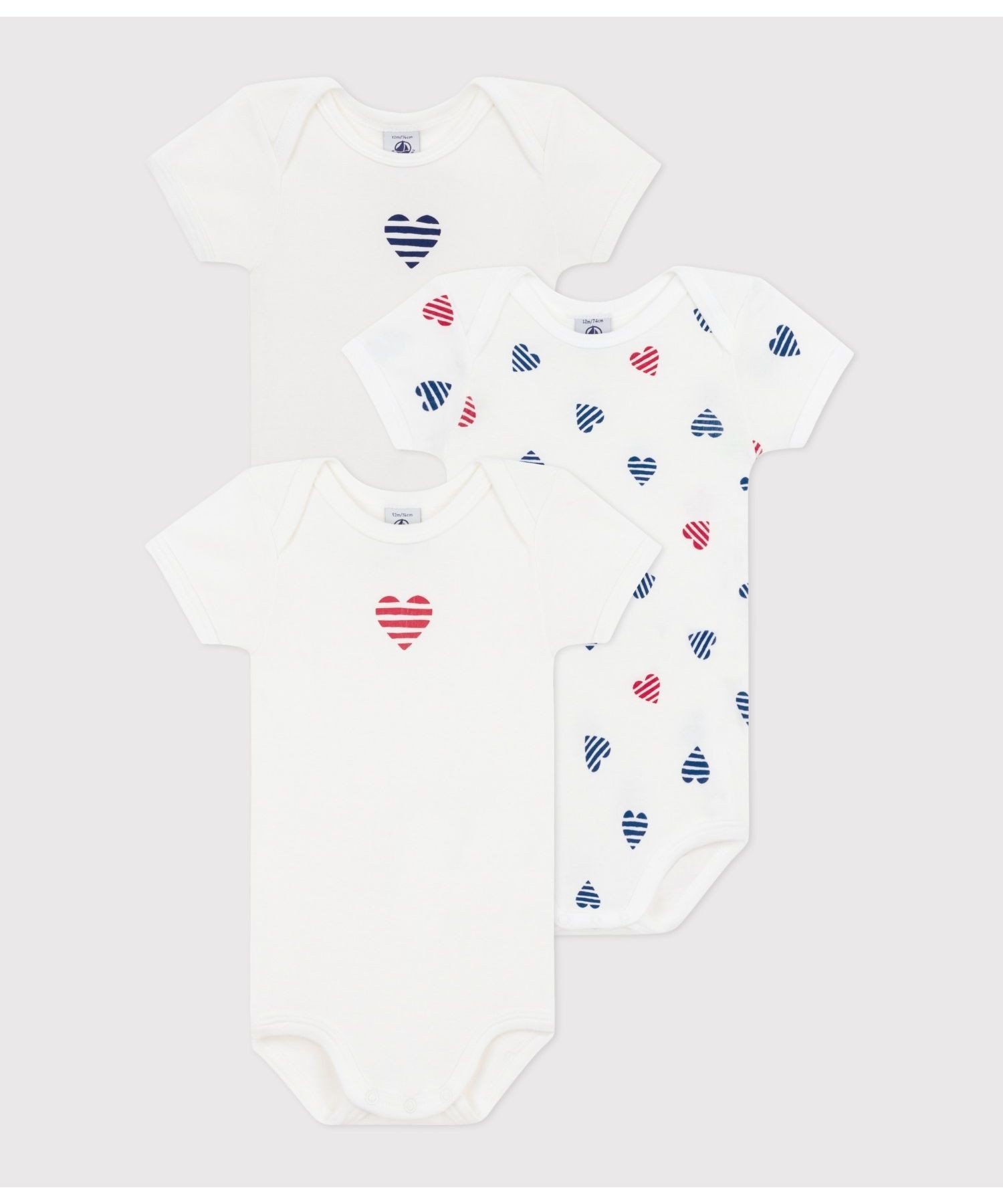 Боди с короткими рукавами (комплект из 3 предметов) PETIT BATEAU, Multicolor 1