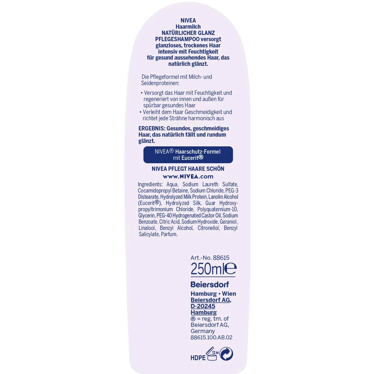 Шампунь Nivea Natural Shine Care Hair Milk 6 x 250 мл Nivea — фото 2