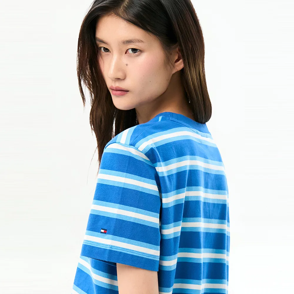 Женская футболка джерси с логотипом Script белого цвета от Tommy Hilfiger Women — фото 4