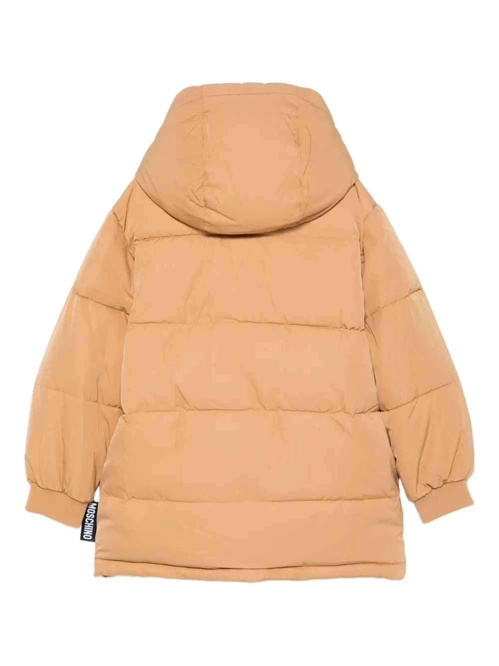 Утепленный пуховик с логотипом Moschino Kids, нейтральный — фото 2
