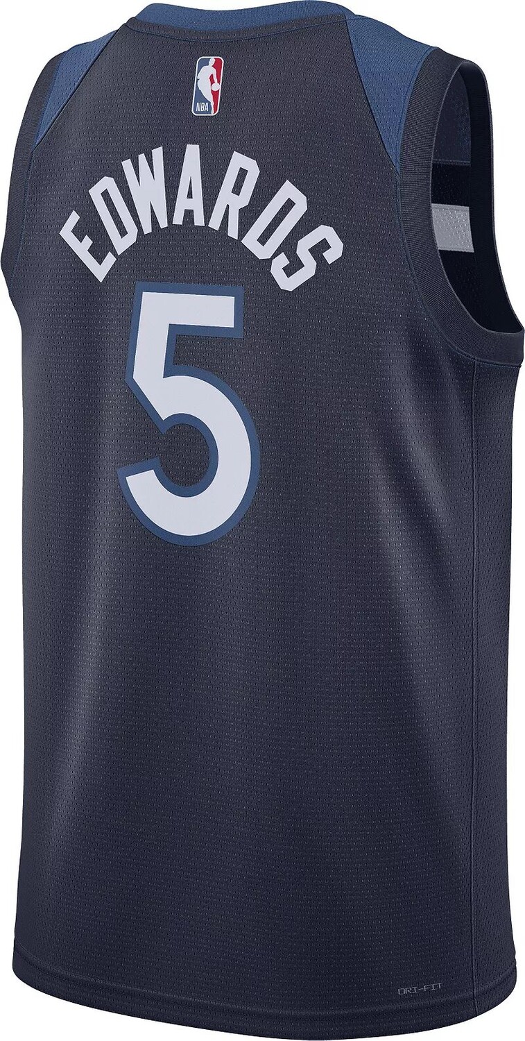 Мужская темно-синяя майка Nike Minnesota Timberwolves Anthony Edwards #5 Swingman — фото 3
