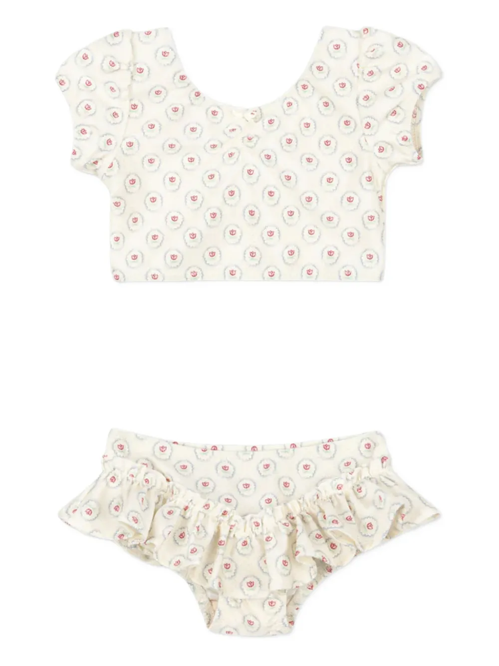 

Бикини с рюшами и цветочным принтом Konges Sløjd, бежевый