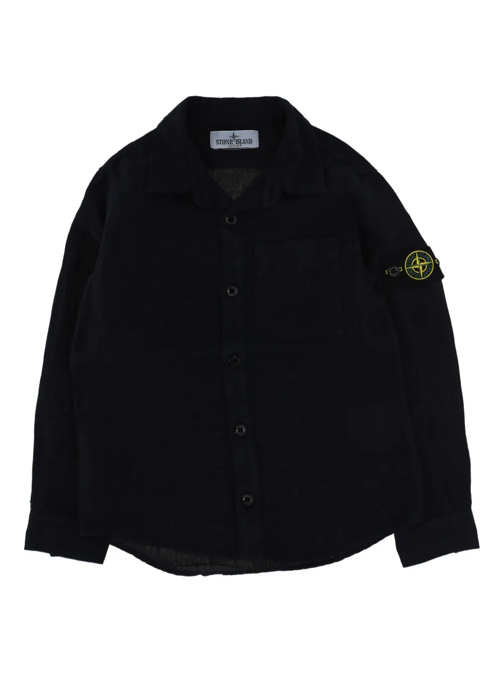 

Льняная рубашка с накладным карманом Stone Island Junior, синий