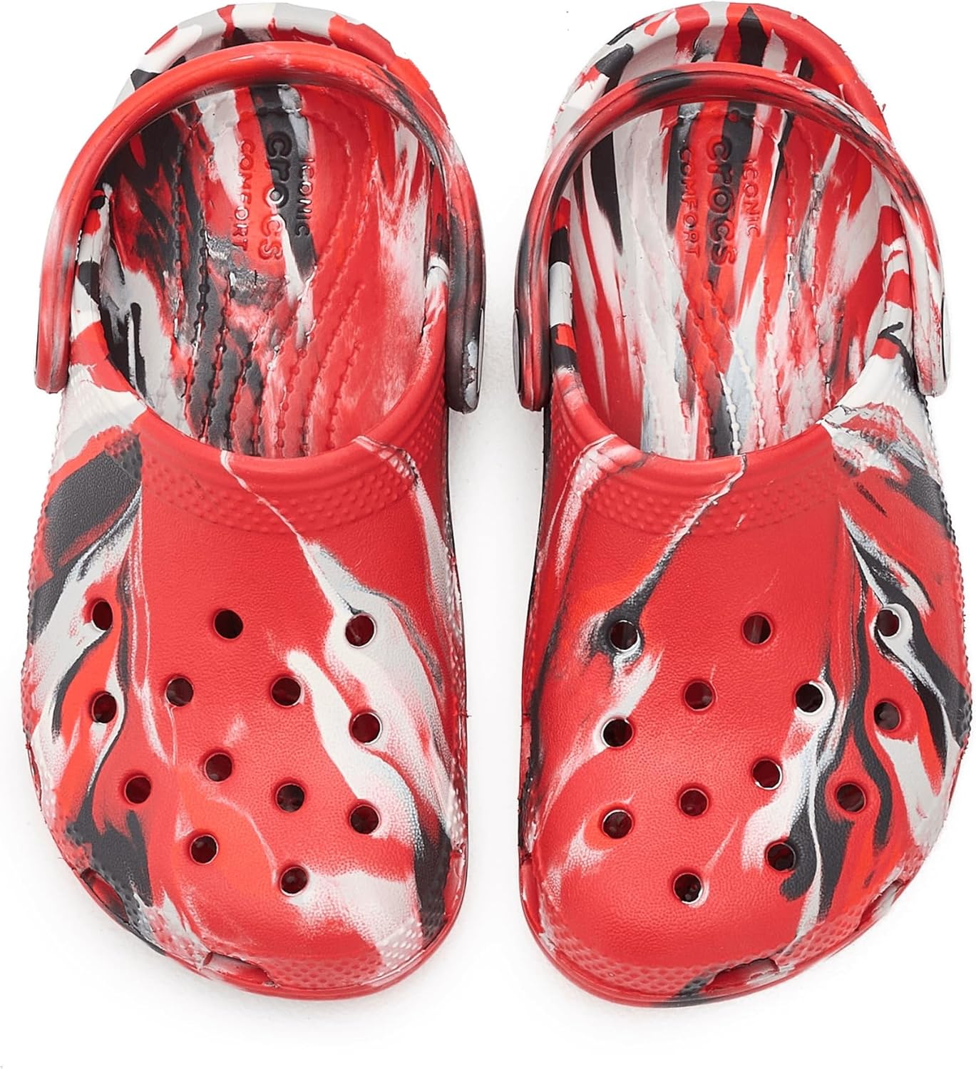 Детские сабо Crocs унисекс, классические, с мраморным рисунком, акварельным рисунком, размер K, мультиколор — фото 2
